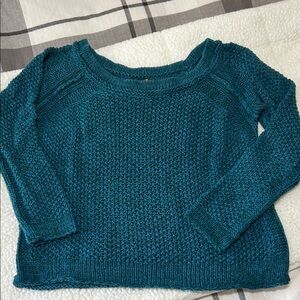 Free People Deep Teal Knit Sweater